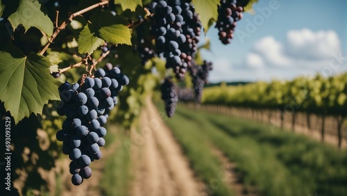 Wallpaper Mural France's famous black grape fields, summer time
 Torontodigital.ca