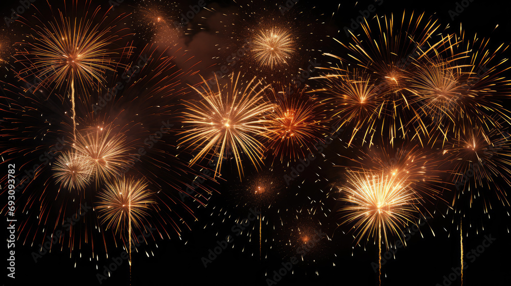 Fireworks over city landscape, background, photorealistic, New Year's eve concept Fireworks over city landscape, background, photorealistic, New Year's eve concept