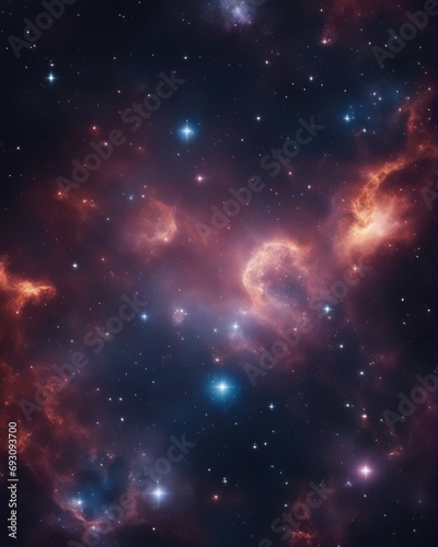 Nebula and galaxies in space. Abstract cosmos background 