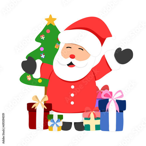 this vector is santa claus with gifts for decorate christmas   day