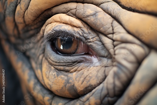 detailed shot of javan rhinos eye © primopiano