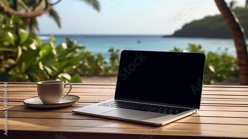 Outdoor workspace laptop template