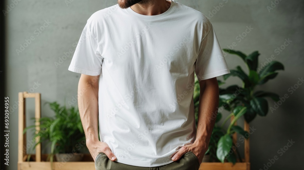 © RocknRoller Studios - T-shirt Template. Men�s Clothing Mock Up with White T-shirt. © RocknRoller Studios - T-shirt Template. Men�s Clothing Mock Up with White T-shirt.