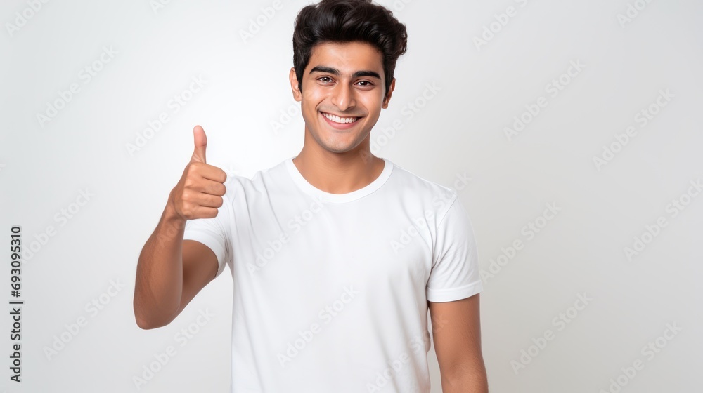happy smiling young indian showing thumbs up happy smiling young indian showing thumbs up