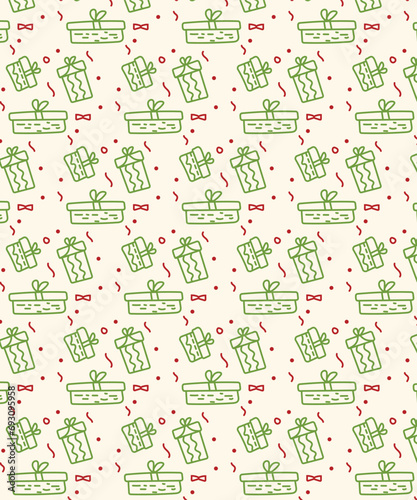 seamless pattern with christmas gifts