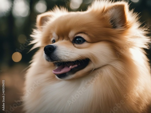 portrait of Pomeranian, smiling 