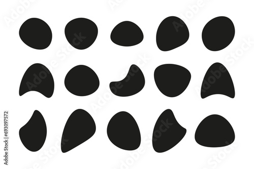 Random blob shapes. Blobs shape organic set. Rounded abstract organic shape. collection of abstract forms for design random shapes. 