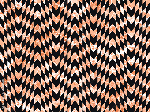 Seamless peach fuzz color marbling ikat pattern design. Color of the year 2024