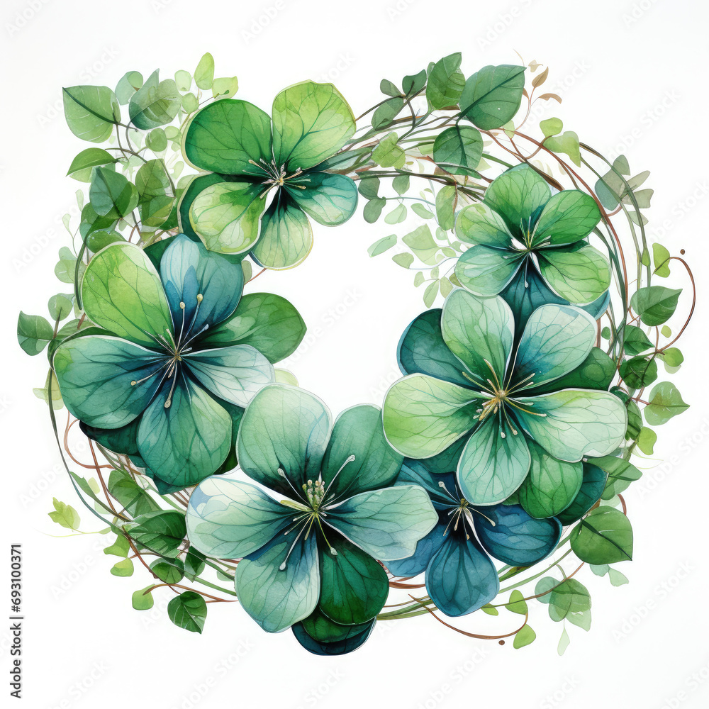 watercolor St Patricks Day clipart, Generative Ai