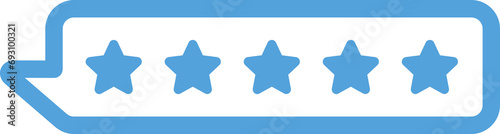 Client leaves 5 star rating icon. Customer review satisfaction feedback survey