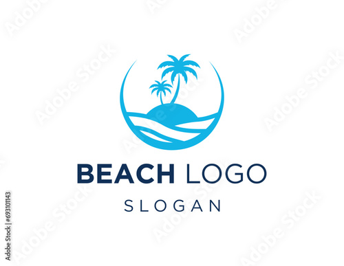 The logo design is about Beach and was created using the Corel Draw 2018 application with a white background.