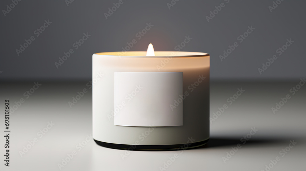 Generative AI, candle with label mockup. Aesthetic minimalistic composition blank, textile. Comfort, spa, relax and wellness concept... Generative AI, candle with label mockup. Aesthetic minimalistic composition blank, textile. Comfort, spa, relax and wellness concept...