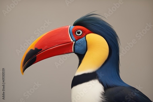side profile of toucan with beak detail