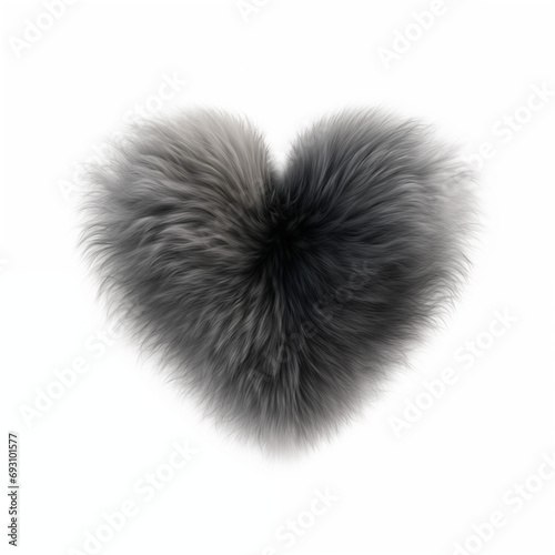 Furry heart on a white background