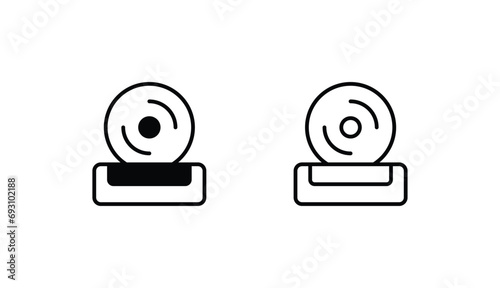 Compact Disc icon design with white background stock illustration