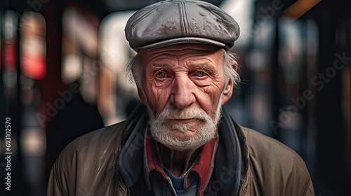 portrait of an elder man with cap