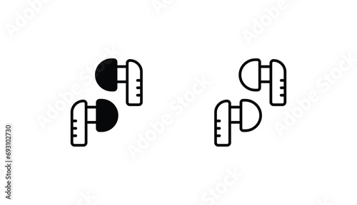 Air Pords icon design with white background stock illustration
