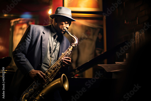 man playing the saxophone
