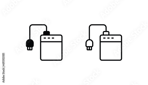 External Hard Disc icon design with white background stock illustration
