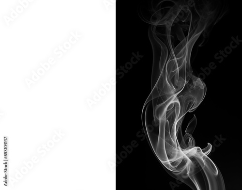 Detailed White smoke waves, smokes from coffee or tea isolated on transparent background
