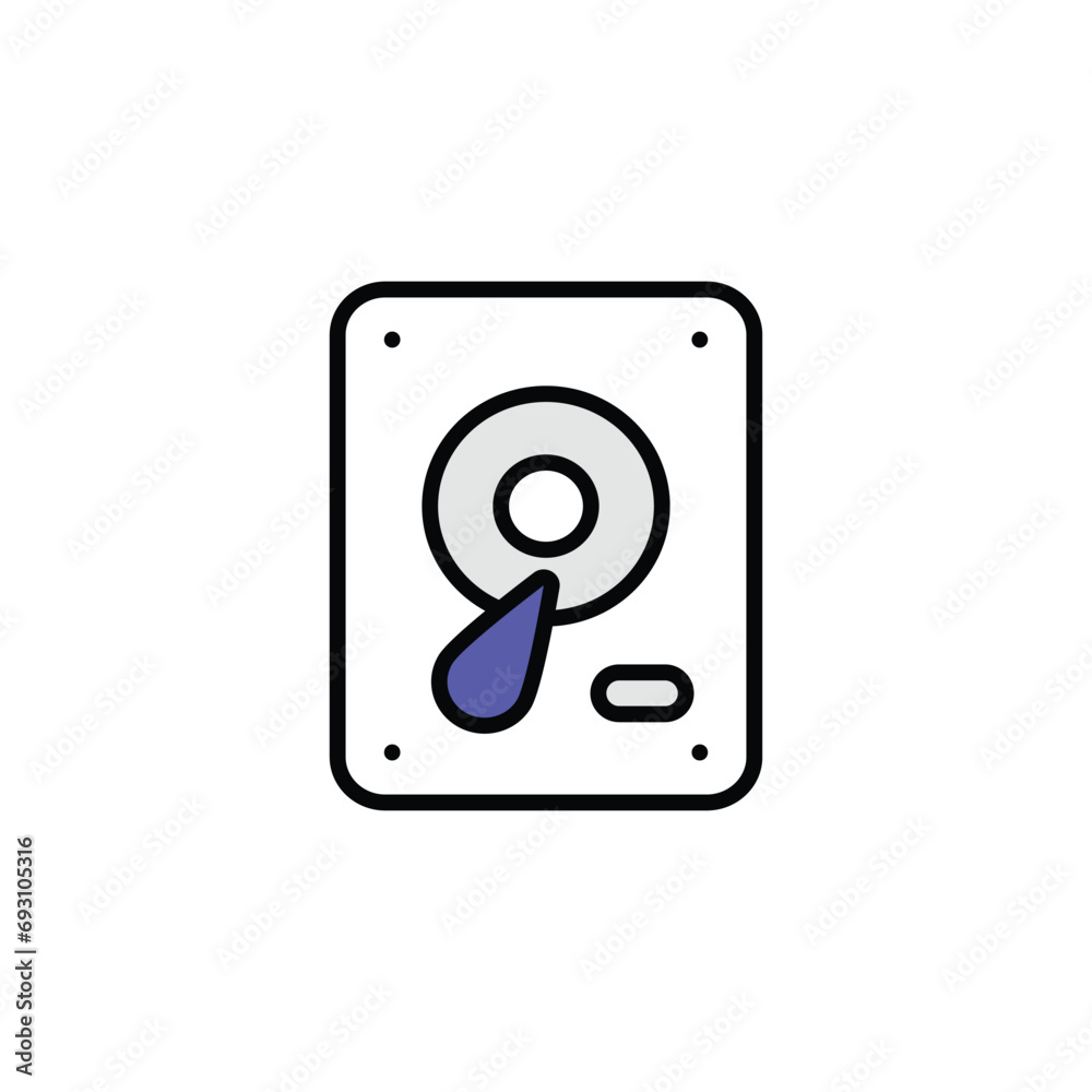 Hard Disc icon design with white background stock illustration Hard Disc icon design with white background stock illustration