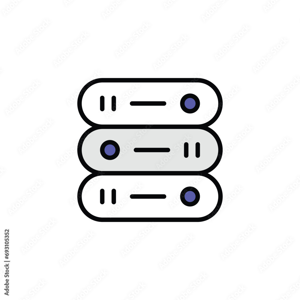 Server icon design with white background stock illustration Server icon design with white background stock illustration
