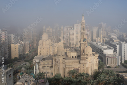 Pollution sur la ville d'Alexandrie en Egypte photo