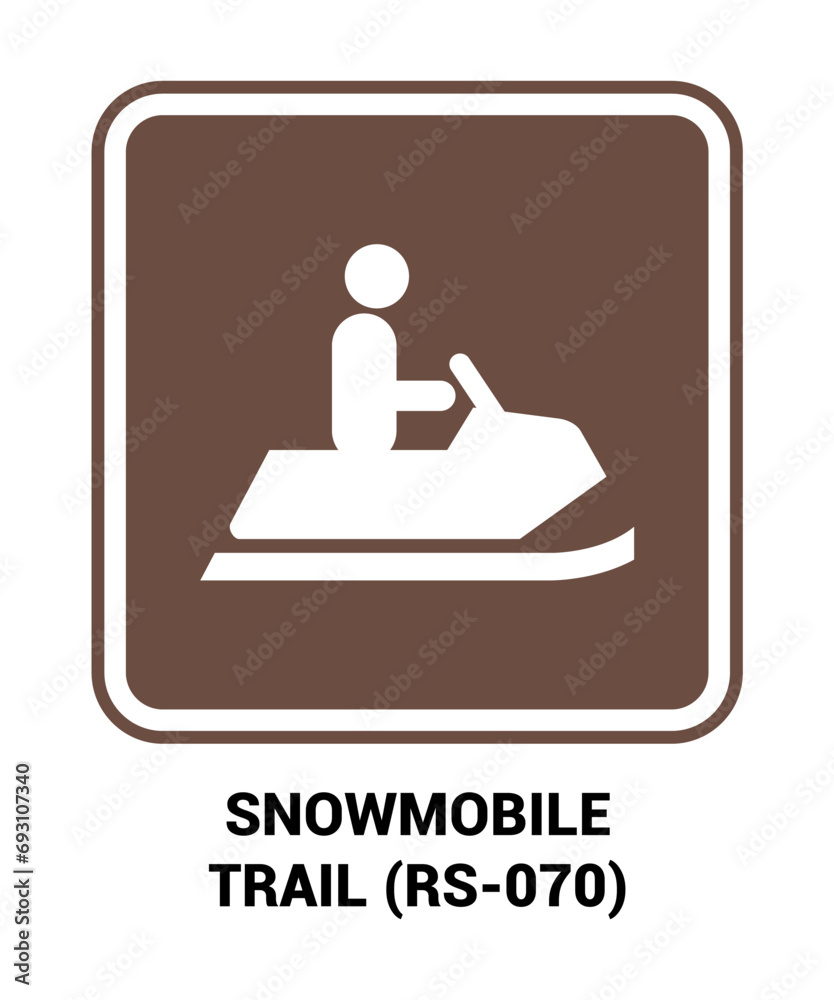 snowmobile trail area vector sign, Motorist Services and Recreation Signs