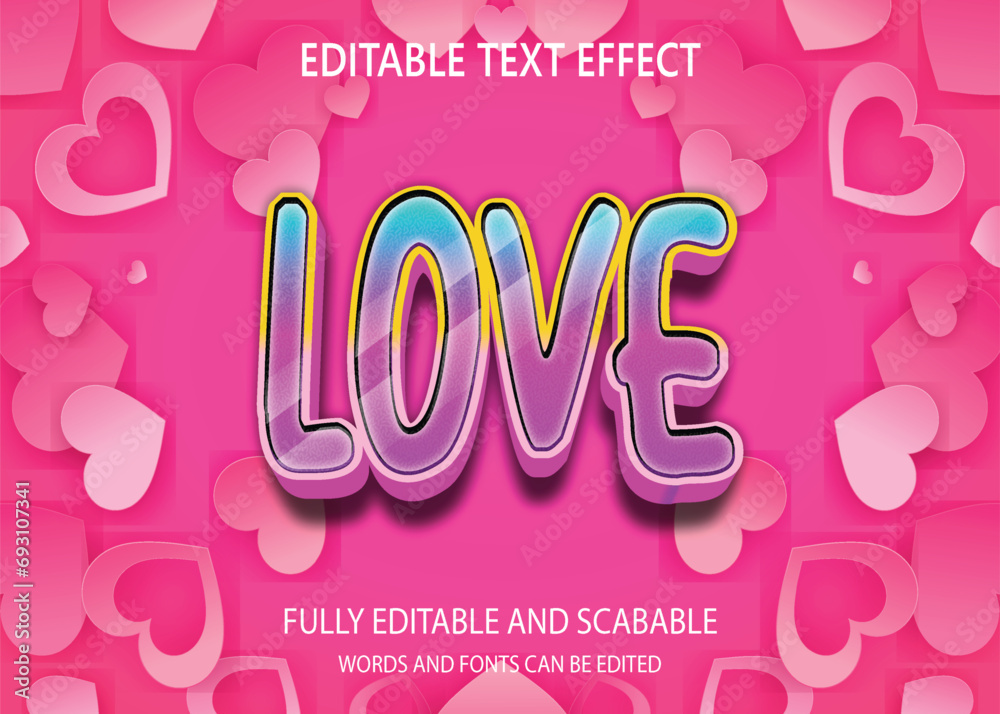 Love 3D Text Effect.headline, logo and business brand