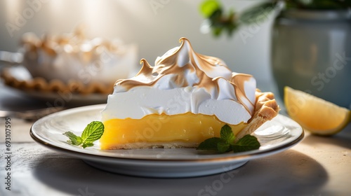 Scrumptious lemon meringue pie and tempting lemon desserts for a delightful breakfast experience photo