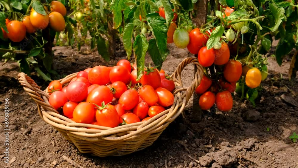 Tomato harvest in the garden. Selective focus. Tomato harvest in the garden. Selective focus.