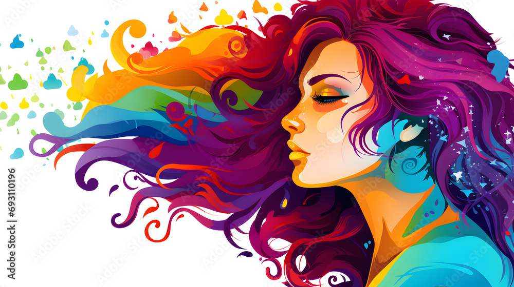 lgbtq face vector art on white background