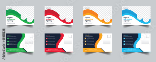 Modern Creative Corporate Post Card Template, Vector Template for Opening Invitation Editable, Professional Business Postcard Design, Event Card Design, Invitation Design, Direct Mail EDDM Template
