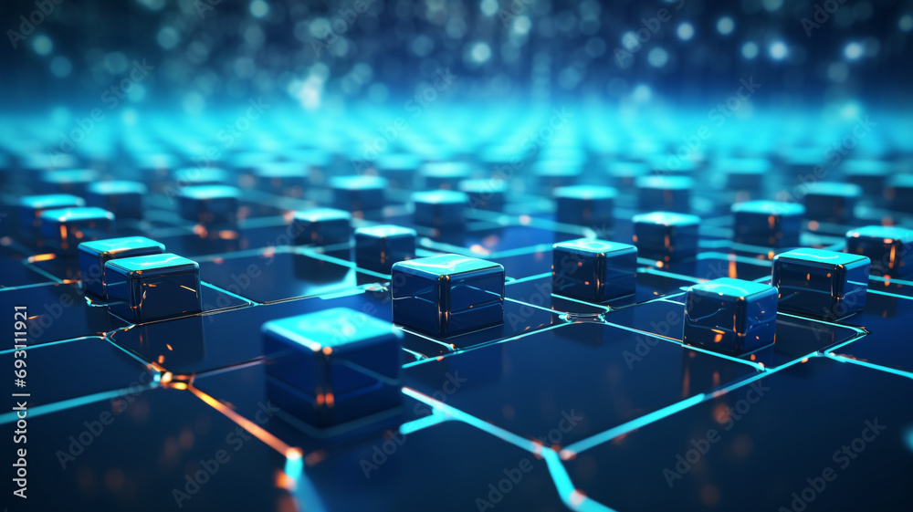 Obraz premium blockchain the new technology transfer digital information with digital background, bitcoin and big data connection concept, digital money exchange and technology global network in the future