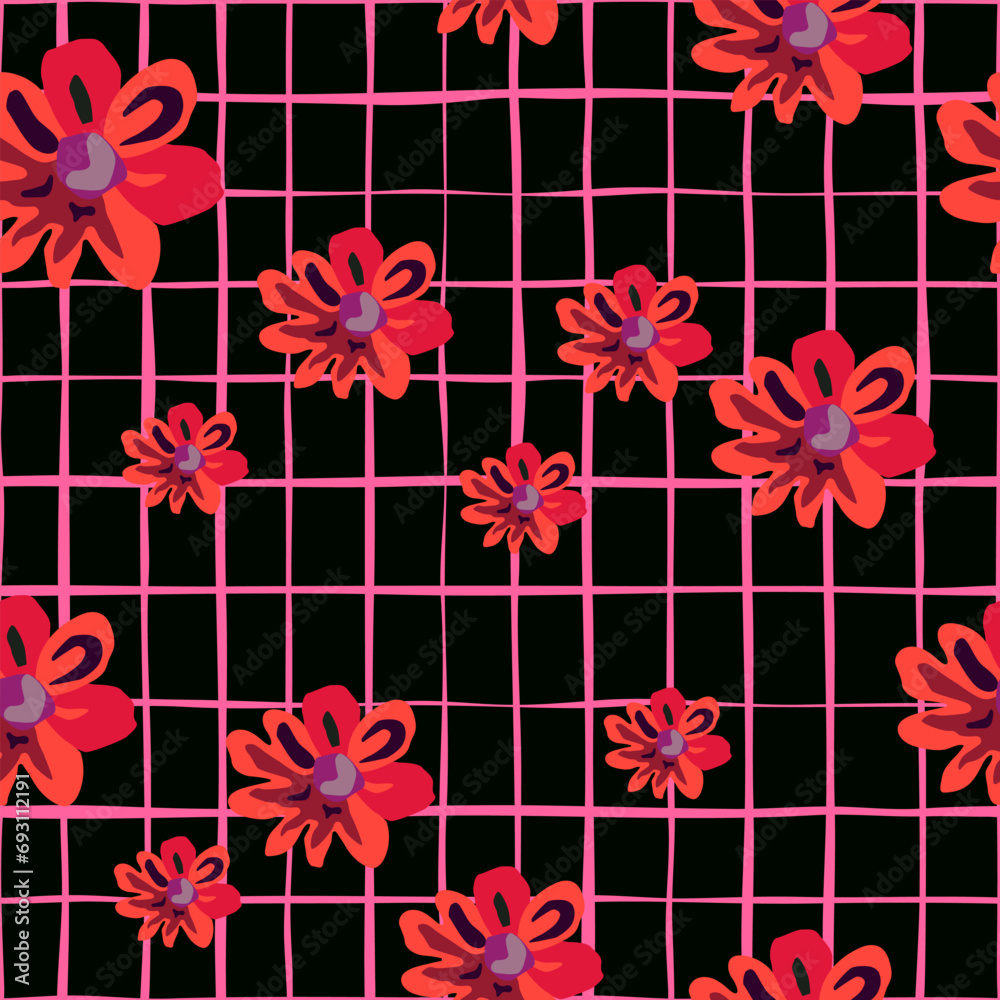 Charming seamless floral pattern with daisies in pastel hues. Charming seamless floral pattern with daisies in pastel hues.