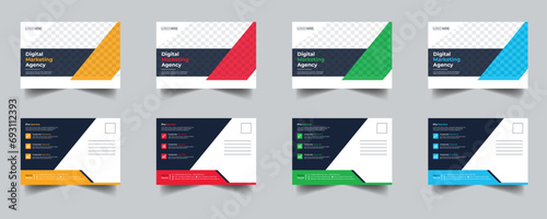 Modern Creative Corporate Post Card Template, Vector Template for Opening Invitation Editable, Professional Business Postcard Design, Event Card Design, Invitation Design, Direct Mail EDDM Template