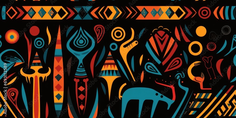 Vibrant African Pattern Seamless Tile Design