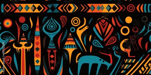 Vibrant African Pattern Seamless Tile Design