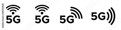 5G vector icons isolated on white background. 5G vector signs.
