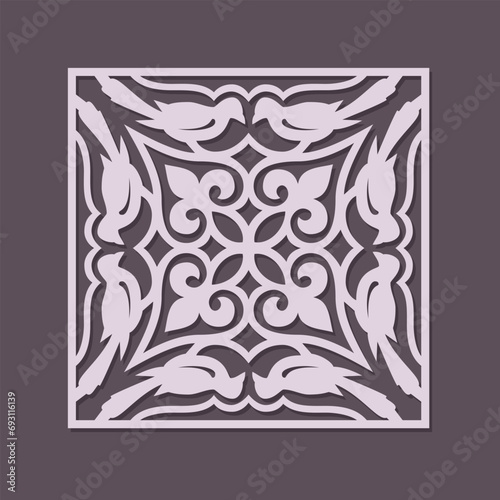 Round Pattern Mandala. Abstract design of Persian, Islamic, Turkish, Arabic vector circle floral ornamental border. Abstract Asian elements of the national pattern of the ancient nomads of the Kyrgyz