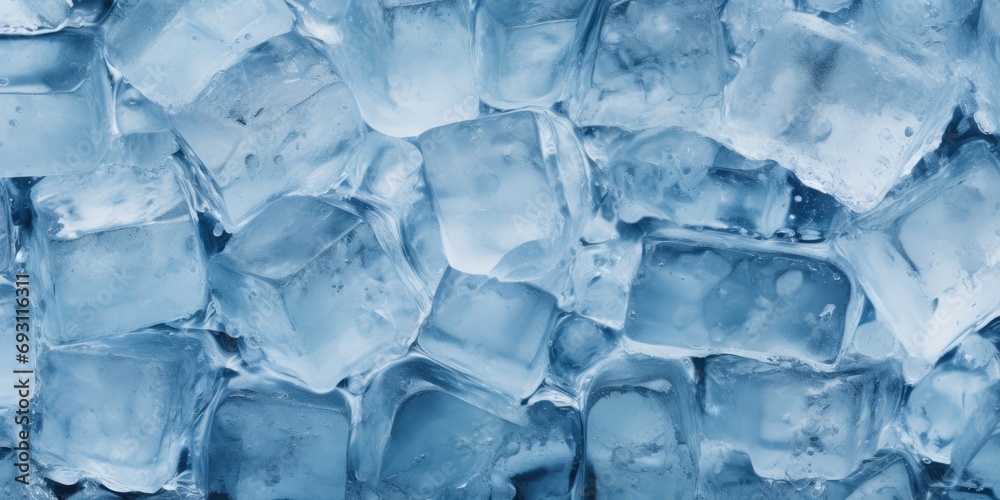Ice cubes on a dark blue background.