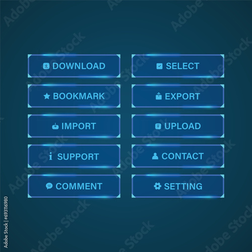 bright buttons set gradiant web and mobile template
