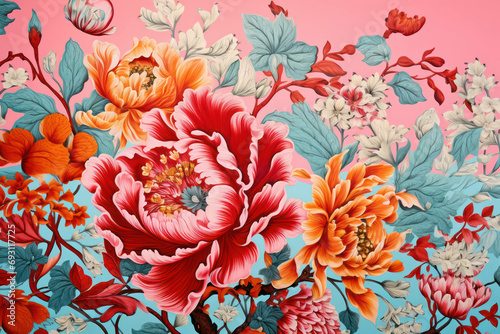 Design background flower pattern wallpaper nature floral textile vintage decorative background spring