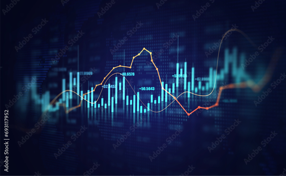 Digital data financial investment and trading graph chart.
Digital data financial investment and trading graph chart.