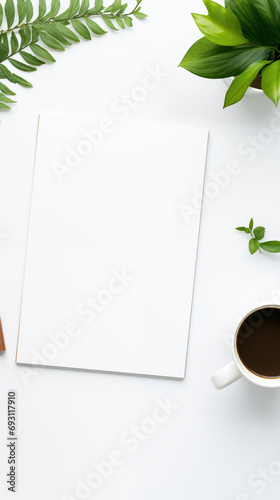 stories background cup of coffee with leaves