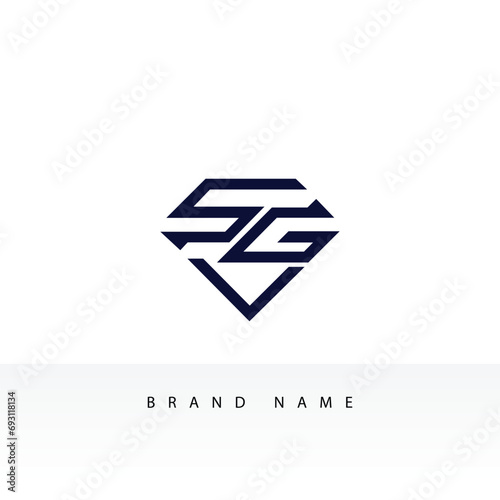 Alphabet letters icon logo SG or GS