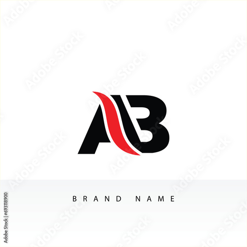 Letters A B, A&B joint logo icon with business card vector template.