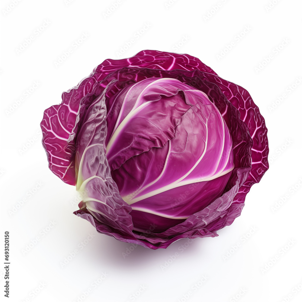 Obraz premium Red cabbage isolated on white