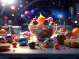 Sweets in space: view of the kitchen table.