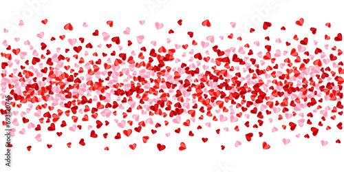 Origami sweet heart shapes explosion vector background. Wedding decorative elements. Banner